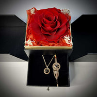 I Love You In 100 Languages Necklace Preserved XL Forever Rose Box