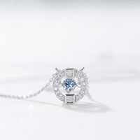 Sterling Silver & Moving Swarovski Crystal Love Circle Necklace