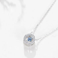 Sterling Silver & Moving High Grade AAA Zircon Crystal Love Circle Necklace