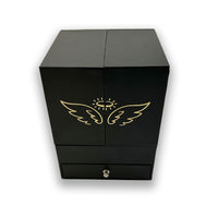 Crystal Angel And Preserved Rose With Lord's Prayer Cross Necklace