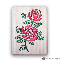 Rose Bamboo Wooden Greeting Card