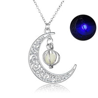 Crescent Sailor Half Moon Glow In The Dark Pendant Necklace.