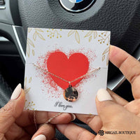 I Love You In Heart Message Imprint Necklace