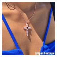 Lord's Prayer Cross Necklace.