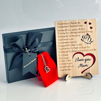 To The World You Are A Mother Necklace With Wooden Bamboo Plaque Set