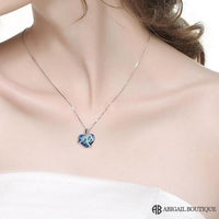 I Love You Forever Crystal Heart Necklace With Forever Blossom Preserved Rose Jewelry Box