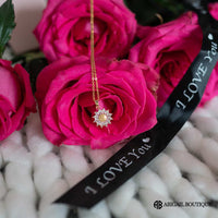 Preserved Roses In A Lux Floating Heart Shaped Box With A Sunflower Necklace