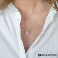 Rainbow Crystal Heart Love Necklace With Forever Blossom Preserved XL Red Rose Jewelry Box