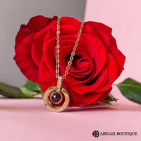 16 Mini Roses Jewelry Box with Love Necklace Set