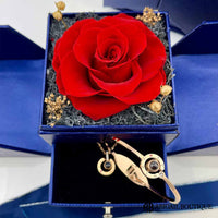 I Love You In 100 Languages Necklace Preserved XL Forever Rose Box