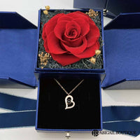 Forever Blossom Preserved Rose Jewelry Box With Projection Necklace