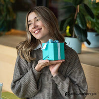 Rainbow Crystal Heart Love Necklace With Forever Blossom Preserved XL Red Rose Jewelry Box