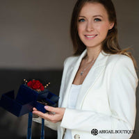 I Love You In 100 Languages Necklace Preserved XL Forever Rose Box