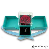 I Love You In 100 Languages Necklace Preserved XL Forever Rose Box