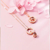 16 Mini Roses Jewelry Box with Love Necklace Set