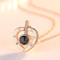100 Languages I Love You Heart Necklace.