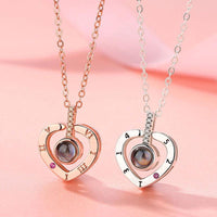 100 Languages I Love You Heart Necklace.