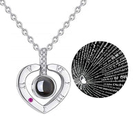 100 Languages I Love You Heart Necklace.