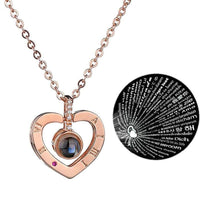 100 Languages I Love You Heart Necklace.