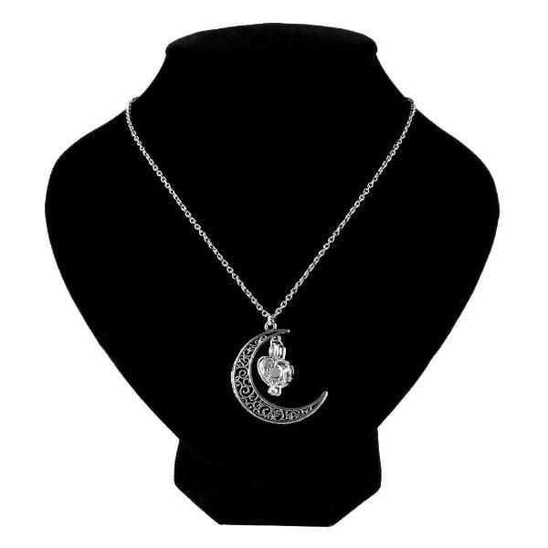 Crescent Sailor Half Moon Glow In The Dark Pendant Necklace.