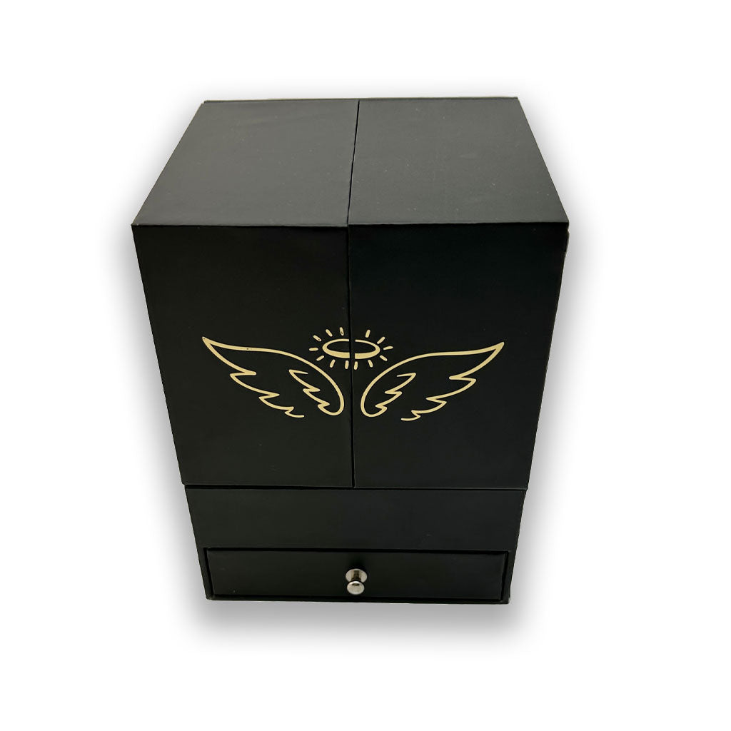 Crystal Angel And Preserved Rose With Lord&#39;s Prayer Cross Necklace