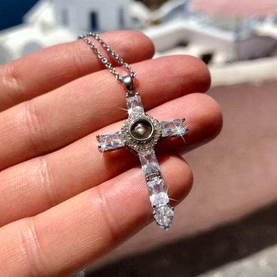 Lord's prayer sales cross necklace