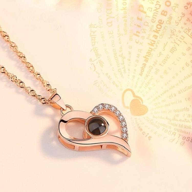 9 ct gold and sterling silver spinning I love you pendant