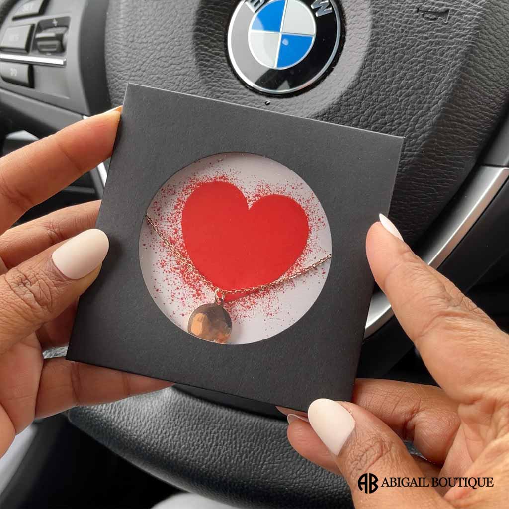 I Love You In Heart Message Imprint Necklace