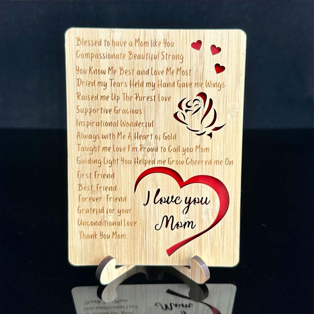 To The World You Are A Mother Necklace With Wooden Bamboo Plaque Set