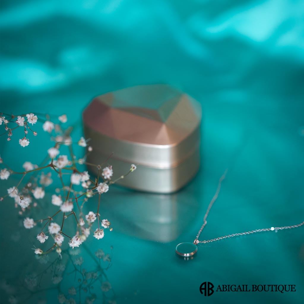 Sterling Silver Necklace With Light Reflect Love Message