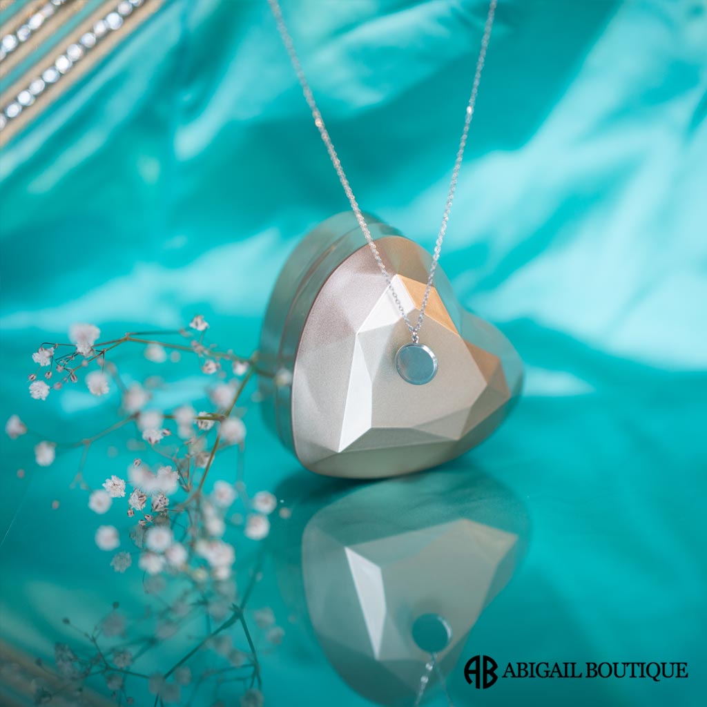 Sterling Silver Necklace With Light Reflect Love Message