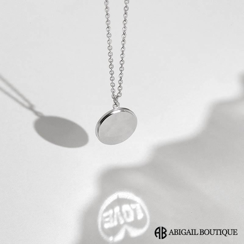 Sterling Silver Necklace With Light Reflect Love Message