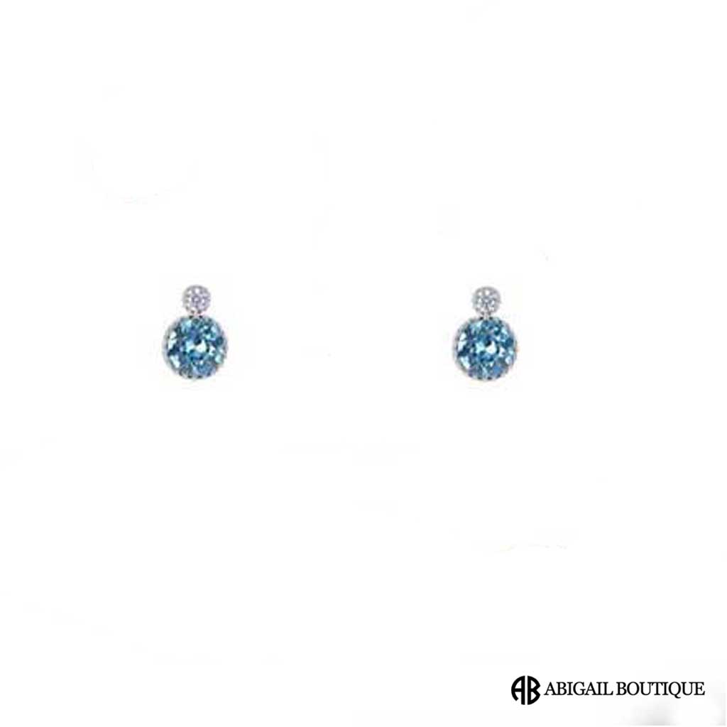 Sterling Silver and Crystal Ocean Drop Necklace With Preserved Rose Jewelry Box