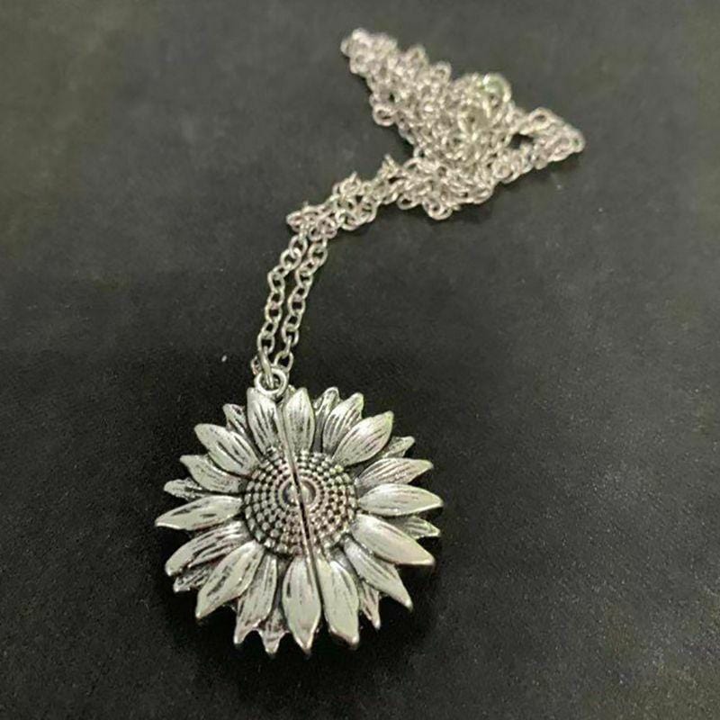 925 Sterling Silver Sunflower Photo Necklace – Photo Jewels
